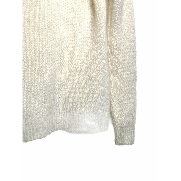 Soft Surroundings Cable Knit Shimmering White Sweater Open Knit Size Small - Picture 7 of 10